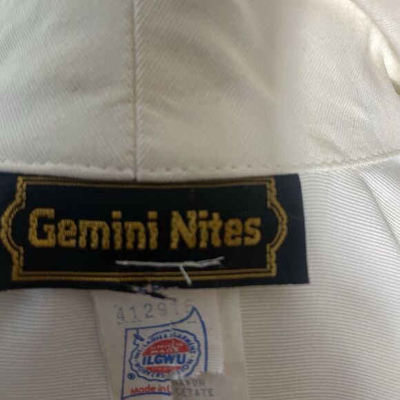 Vintage Gemini Nites Evening Blazer Women Ivory Bling Glittery - Picture 7 of 8